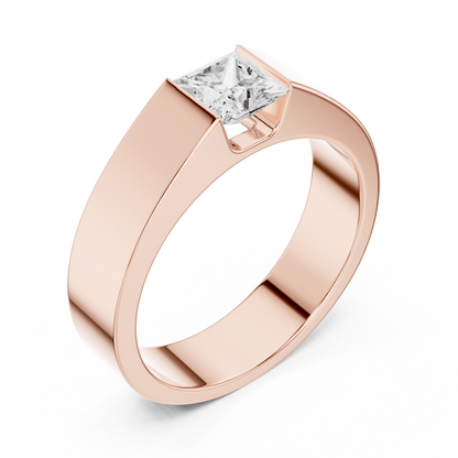 Princess-Cut Bar Set Diamond Ring | Modern Statement Ring