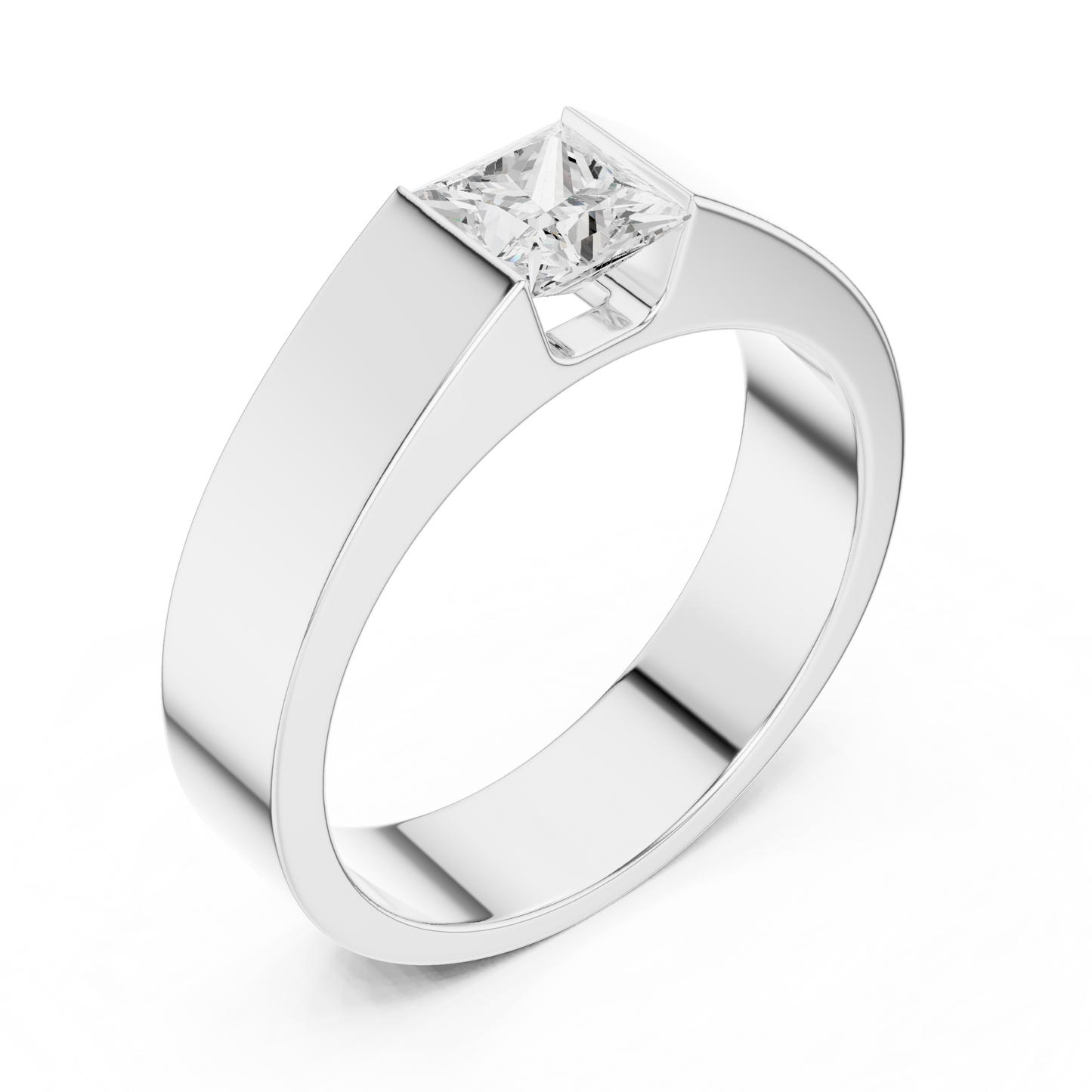 Princess-Cut Bar Set Diamond Ring | Modern Statement Ring