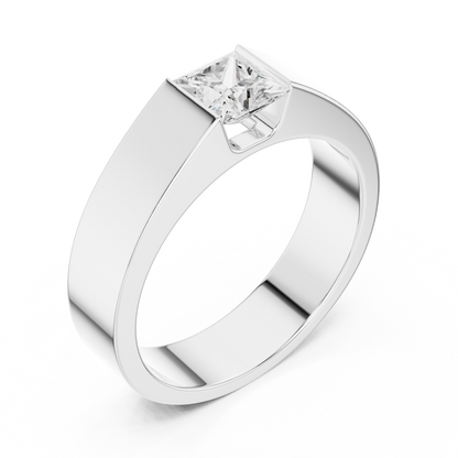 Princess-Cut Bar Set Diamond Ring | Modern Statement Ring