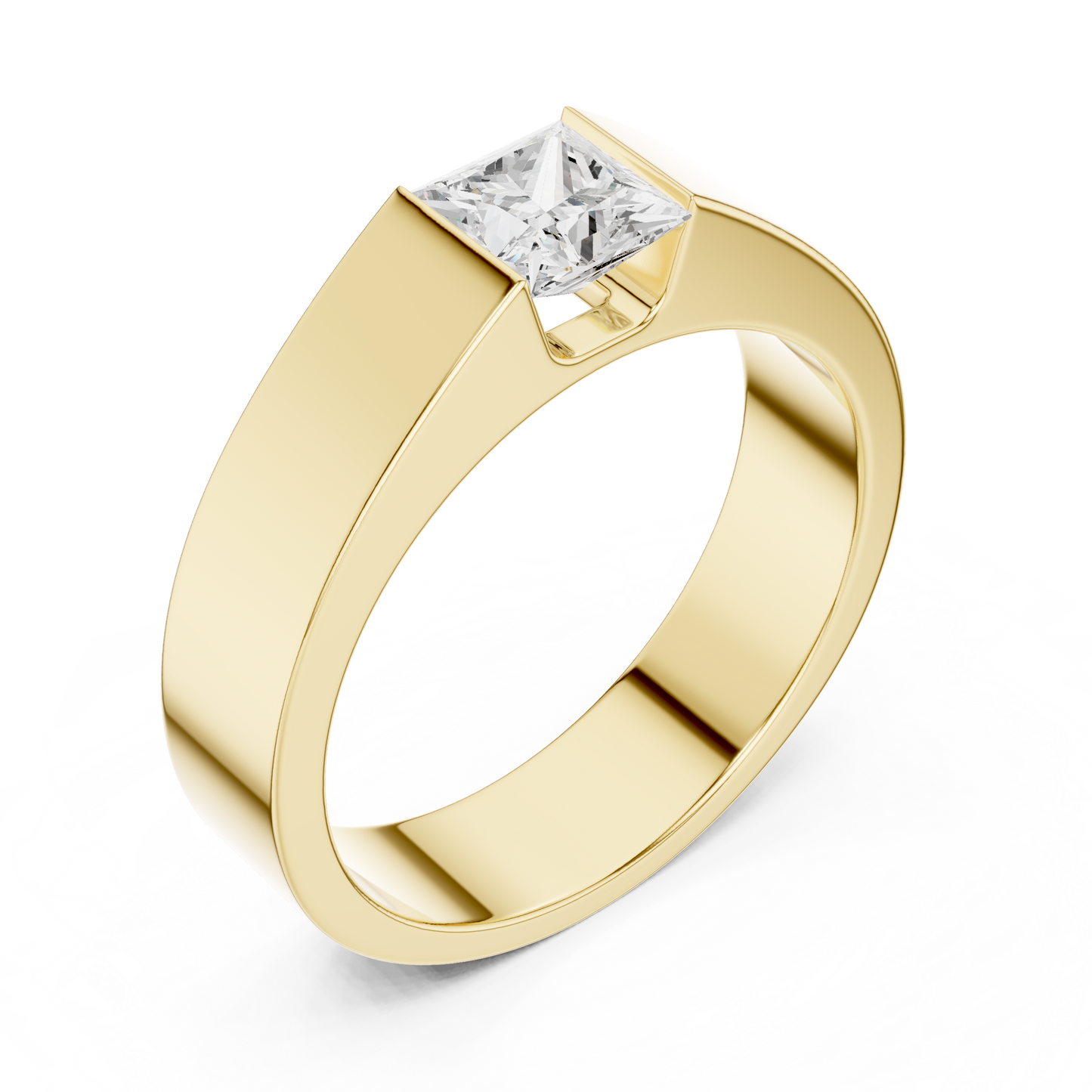 Princess-Cut Bar Set Diamond Ring | Modern Statement Ring