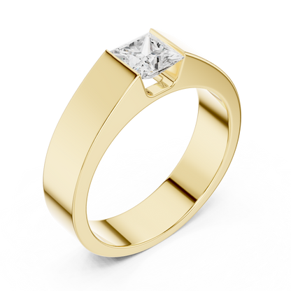 Princess-Cut Bar Set Diamond Ring | Modern Statement Ring