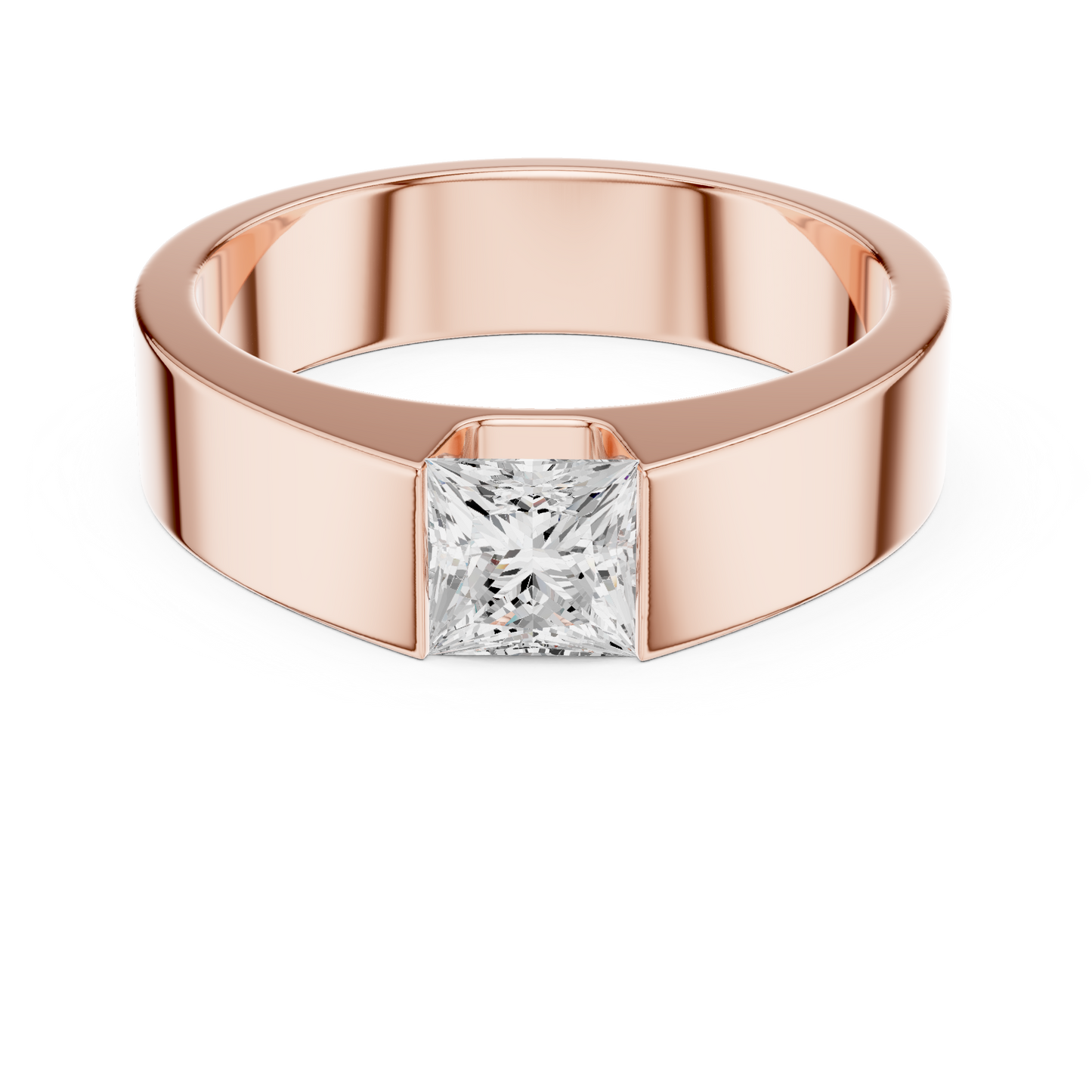 Princess-Cut Bar Set Diamond Ring | Modern Statement Ring