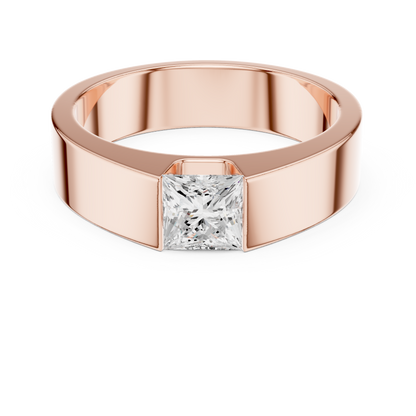 Princess-Cut Bar Set Diamond Ring | Modern Statement Ring