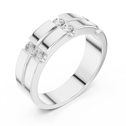 Men’s Diamond Ring | Round-Cut Diamond Statement Ring