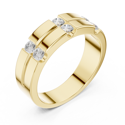 Men’s Diamond Ring | Round-Cut Diamond Statement Ring