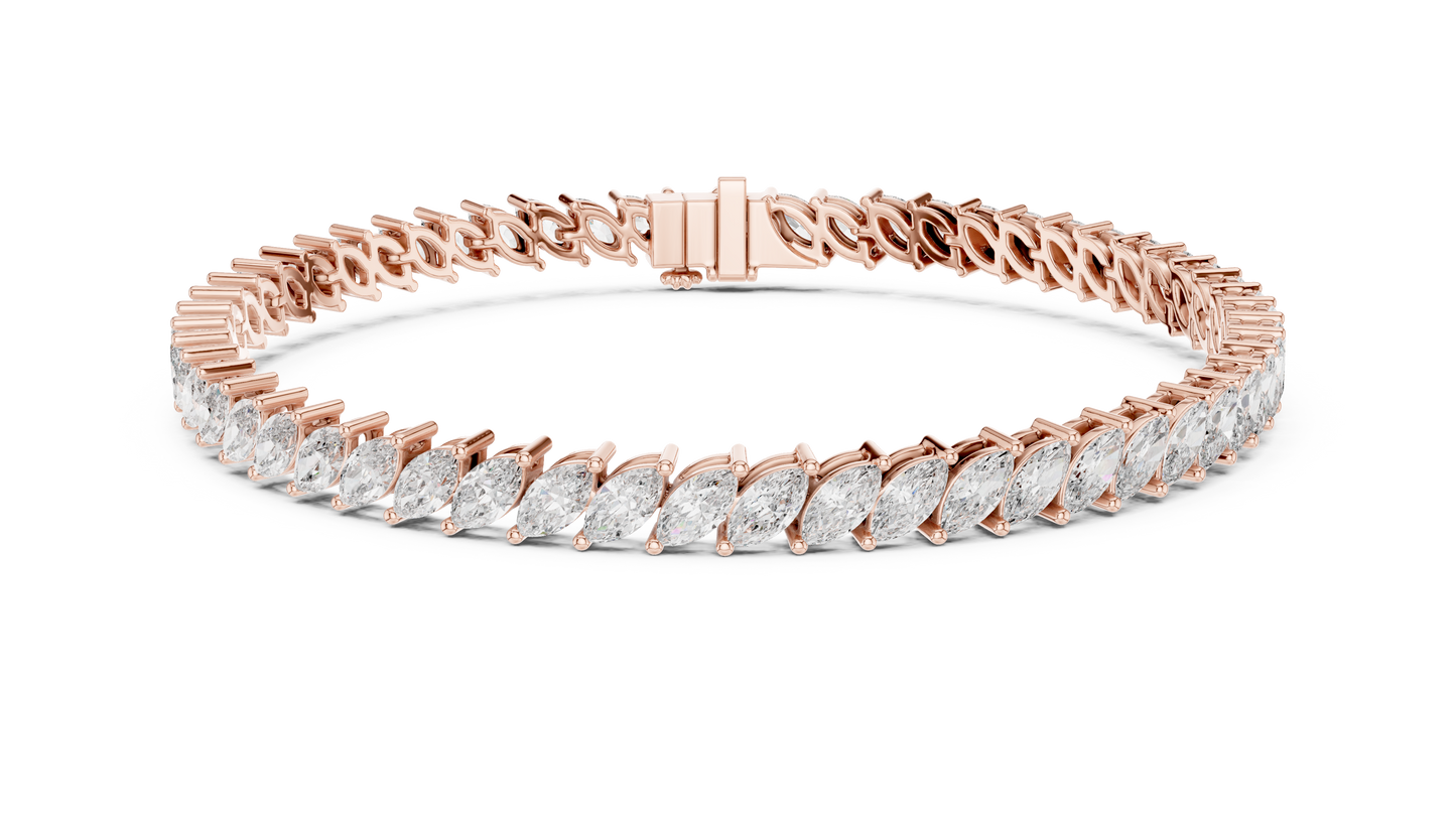 Marquise-Cut Lab-Grown Diamond Tennis Bracelet | Elegant Elongated Sparkle