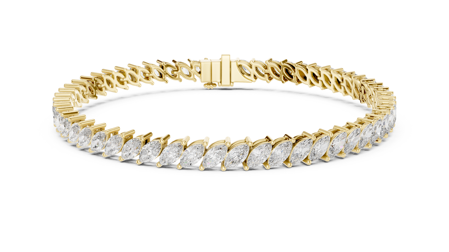 Marquise-Cut Lab-Grown Diamond Tennis Bracelet | Elegant Elongated Sparkle