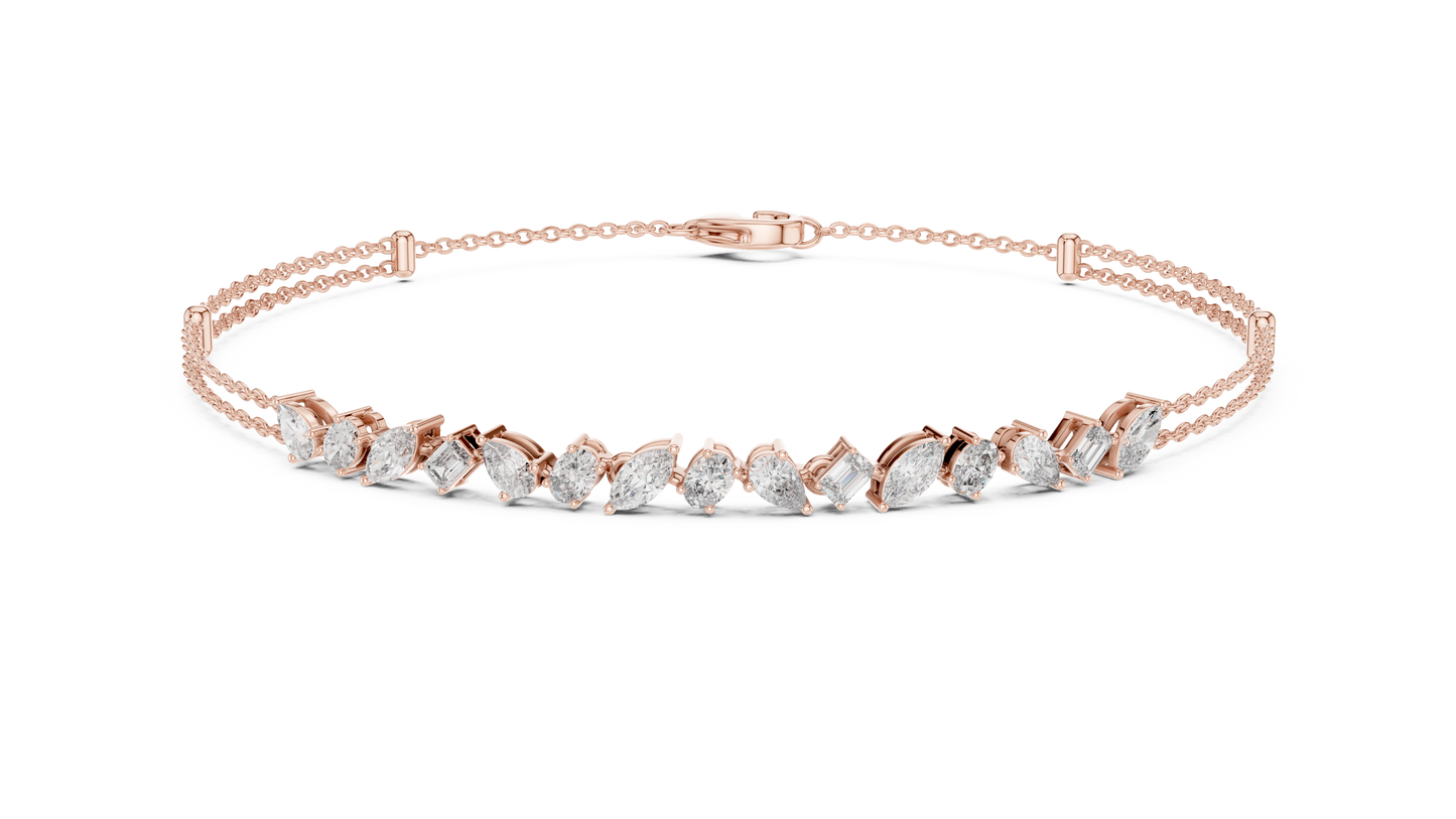 Multi-Shape Diamond Bracelet | Contemporary Mixed-Cut Brilliance