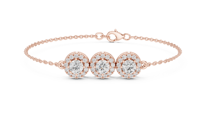Three-Cluster Diamond Bracelet | Elegant Triple Sparkle Design