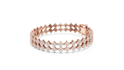 Chevron Lattice Diamond Tennis Bracelet | Geometric Brilliance
