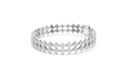 Chevron Lattice Diamond Tennis Bracelet | Geometric Brilliance