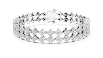 Chevron Lattice Diamond Tennis Bracelet | Geometric Brilliance