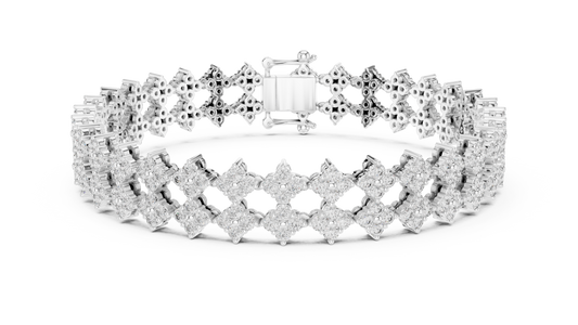 Chevron Lattice Diamond Tennis Bracelet | Geometric Brilliance