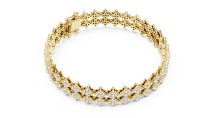 Chevron Lattice Diamond Tennis Bracelet | Geometric Brilliance