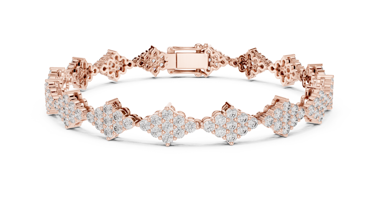 Clover Diamond Tennis Bracelet | Lucky Bloom Brilliance