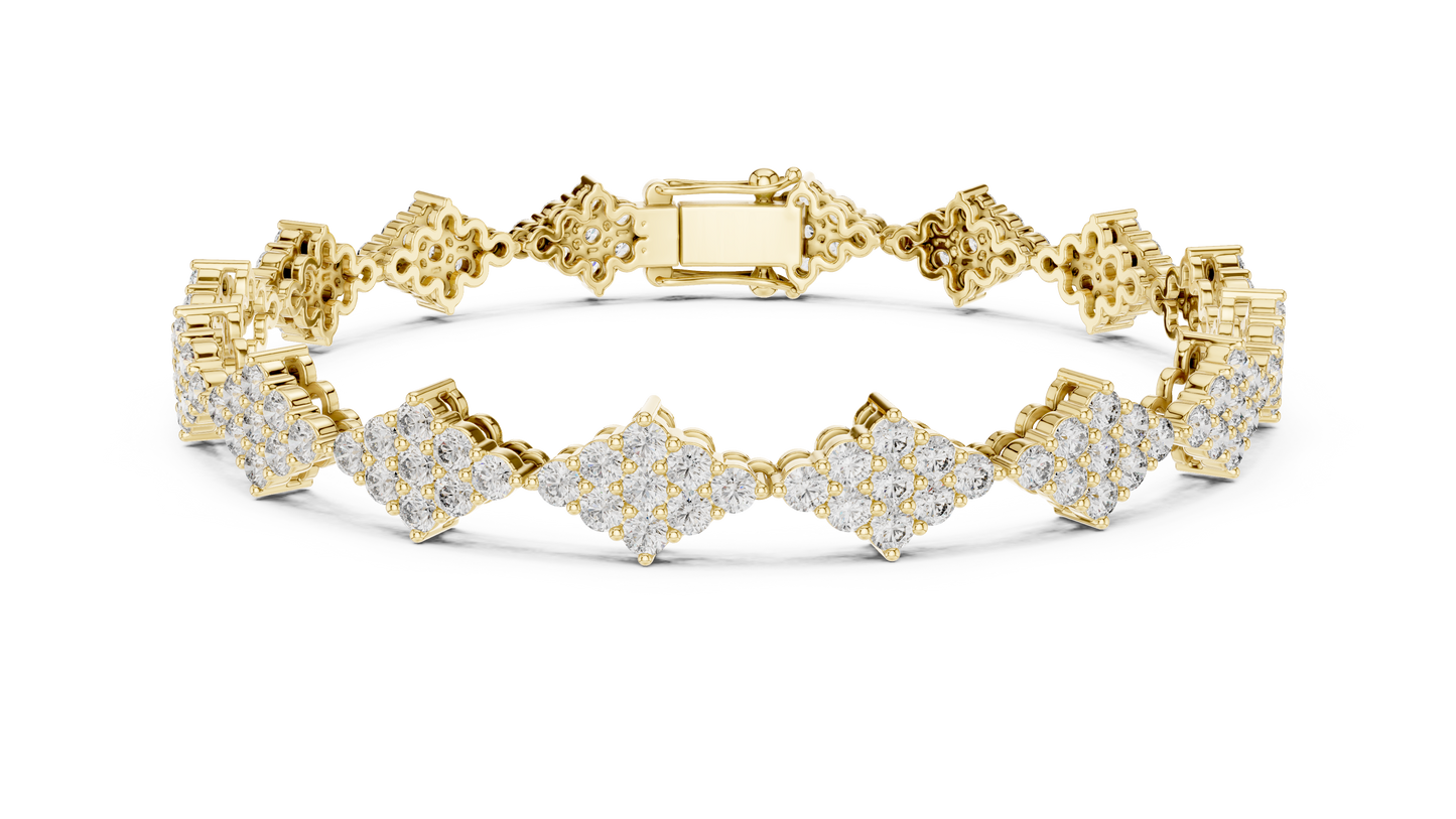 Clover Diamond Tennis Bracelet | Lucky Bloom Brilliance