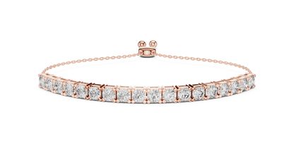 Moissanite & Lab-Grown Diamond Adjustable Tennis Bolo Bracelet | Silver 935, 14K & 18K Gold