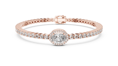 Oval Center Stone Tennis Bracelet | Timeless Elegance