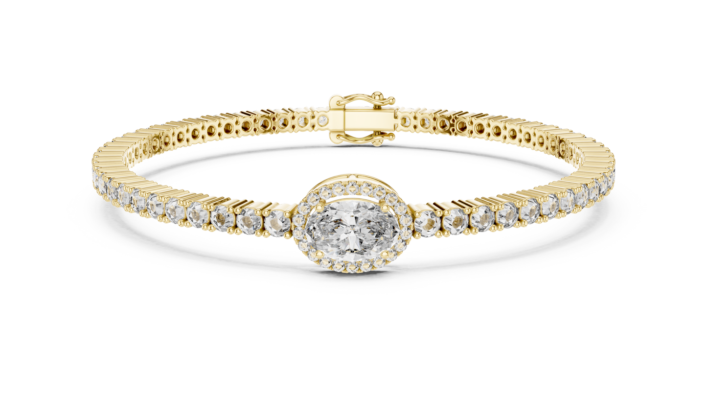 Oval Center Stone Tennis Bracelet | Timeless Elegance