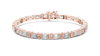 Emerald-Cut Diamond Tennis Bracelet | Timeless Geometric Elegance