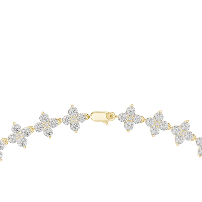 Matisha Diamond Princess Flower Necklace | Elegant Floral Brilliance