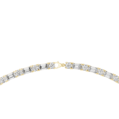 Emerald & Round Diamond Tennis Necklace | Modern Timeless Luxury