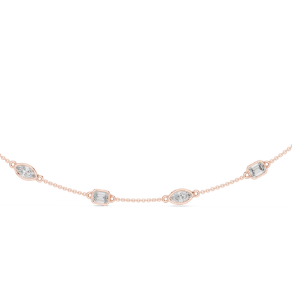 Matisha Marquise & Emerald Lab-Grown Diamond Station Necklace | Modern Chic Luxury