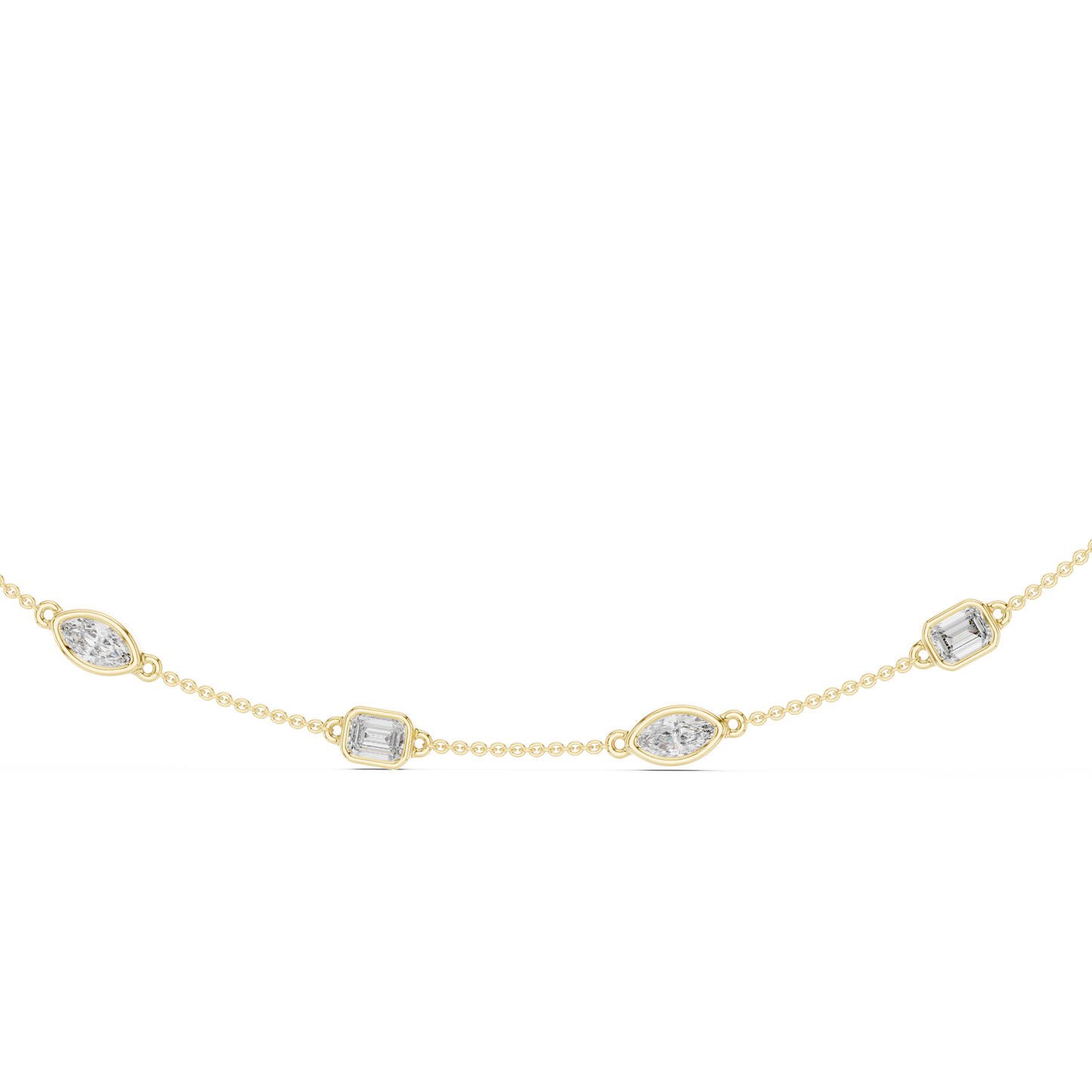 Matisha Marquise & Emerald Lab-Grown Diamond Station Necklace | Modern Chic Luxury