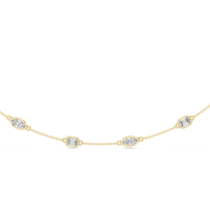 Matisha Marquise & Emerald Lab-Grown Diamond Station Necklace | Modern Chic Luxury