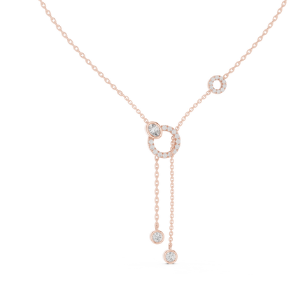 Lariat-Style Diamond Necklace with Circular Motif & Drop Pendants | Statement Luxury Jewelry