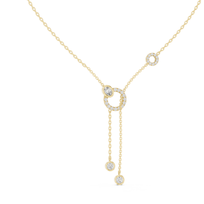 Lariat-Style Diamond Necklace with Circular Motif & Drop Pendants | Statement Luxury Jewelry