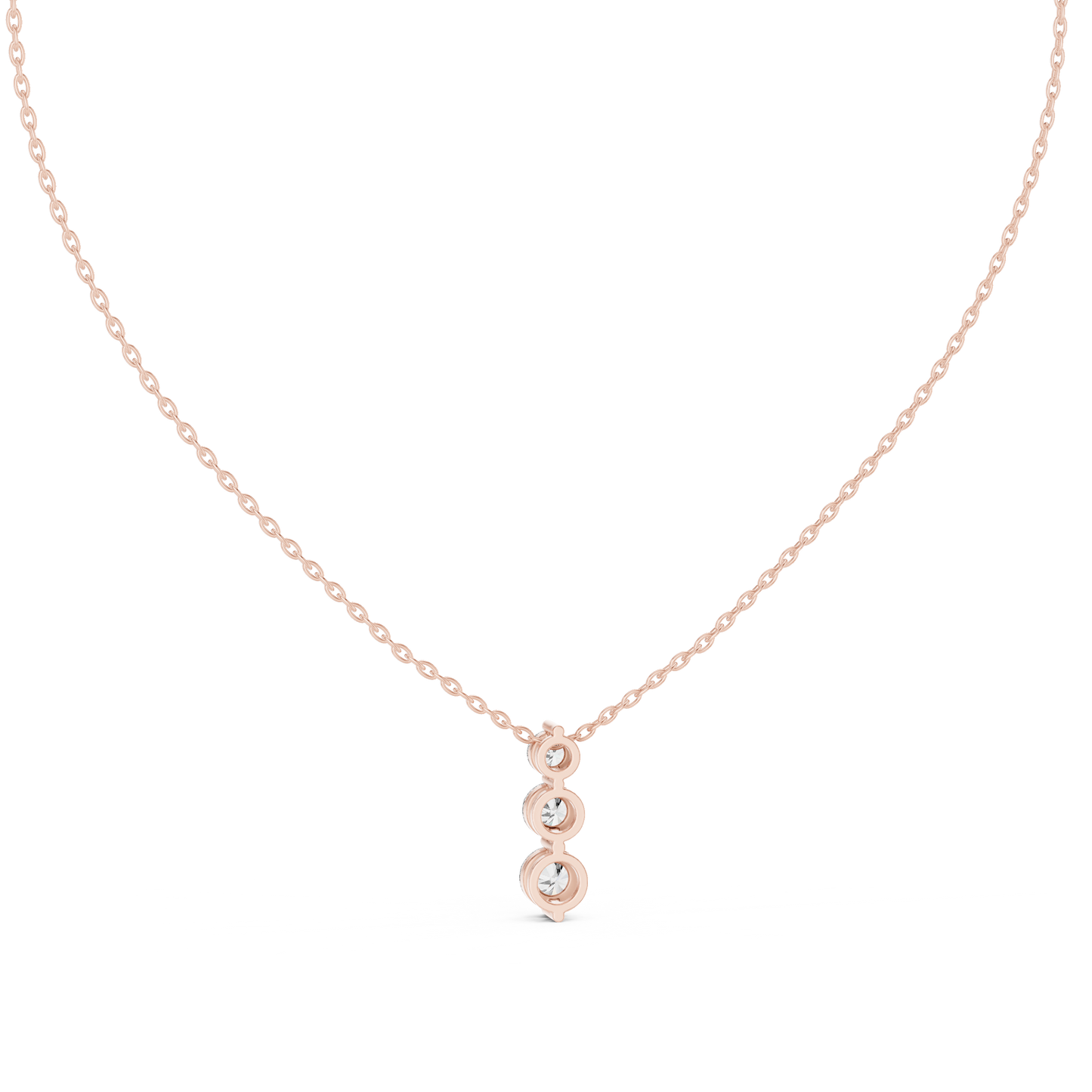 Three-Stone Diamond Pendant Necklace | Classic Trilogy Necklace