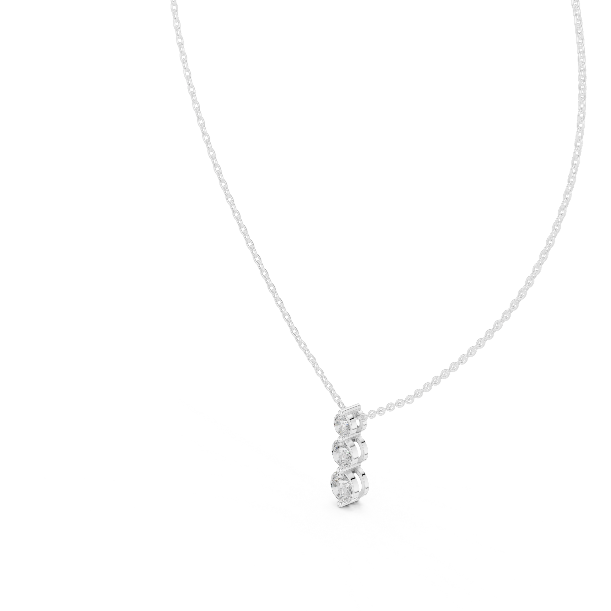 Three-stone diamond pendant necklace

Lab-grown diamond trilogy pendant

Elegant diamond necklace with delicate chain
