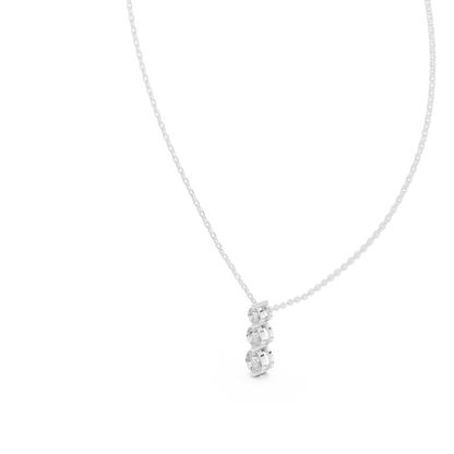 Three-stone diamond pendant necklace

Lab-grown diamond trilogy pendant

Elegant diamond necklace with delicate chain