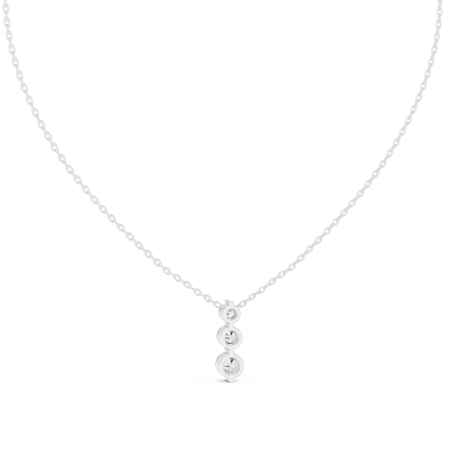 Three-Stone Diamond Pendant Necklace | Classic Trilogy Necklace