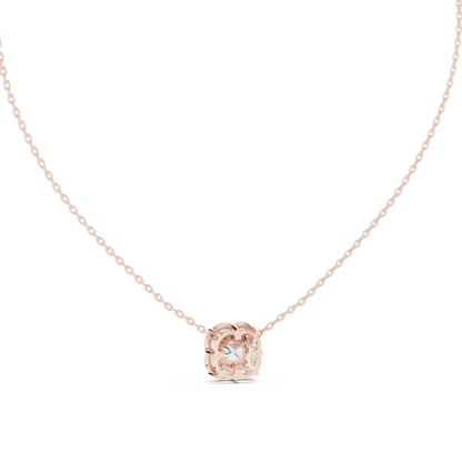 Princess-Cut Diamond Halo Pendant Necklace | Pear & Marquise Halo Design