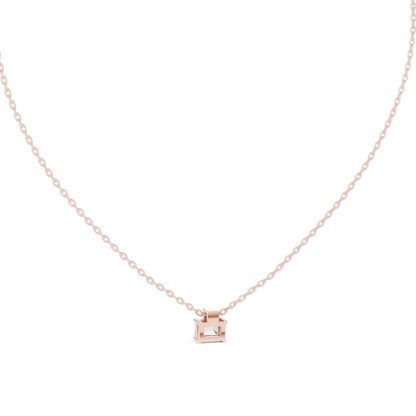 Emerald-Cut Diamond Pendant Necklace