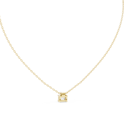 Emerald-Cut Diamond Pendant Necklace