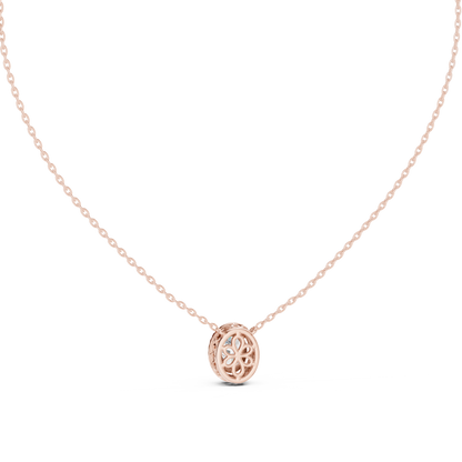 Oval Diamond Halo Pendant Necklace | Lab-Grown Diamonds