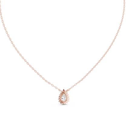 Pear-Shaped Diamond Halo Pendant Necklace | Lab-Grown Diamonds