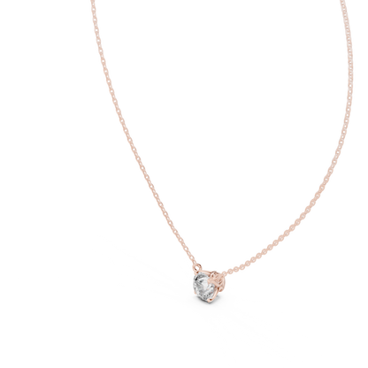 Round Solitaire Diamond Pendant Necklace | Lab-Grown Diamond