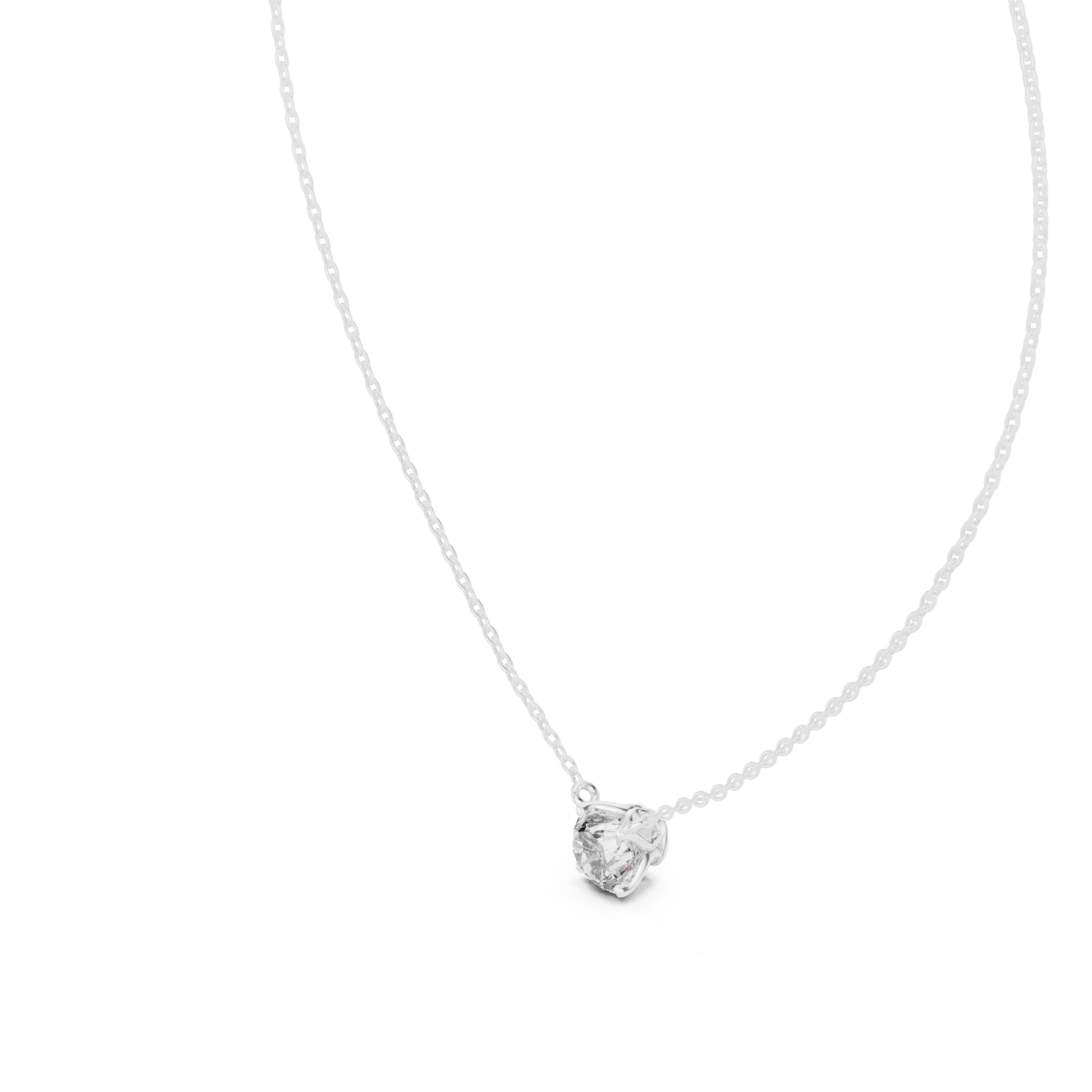 Round lab-grown diamond solitaire pendant necklace

Solitaire round-cut diamond pendant on chain

Elegant round diamond pendant necklace for women
