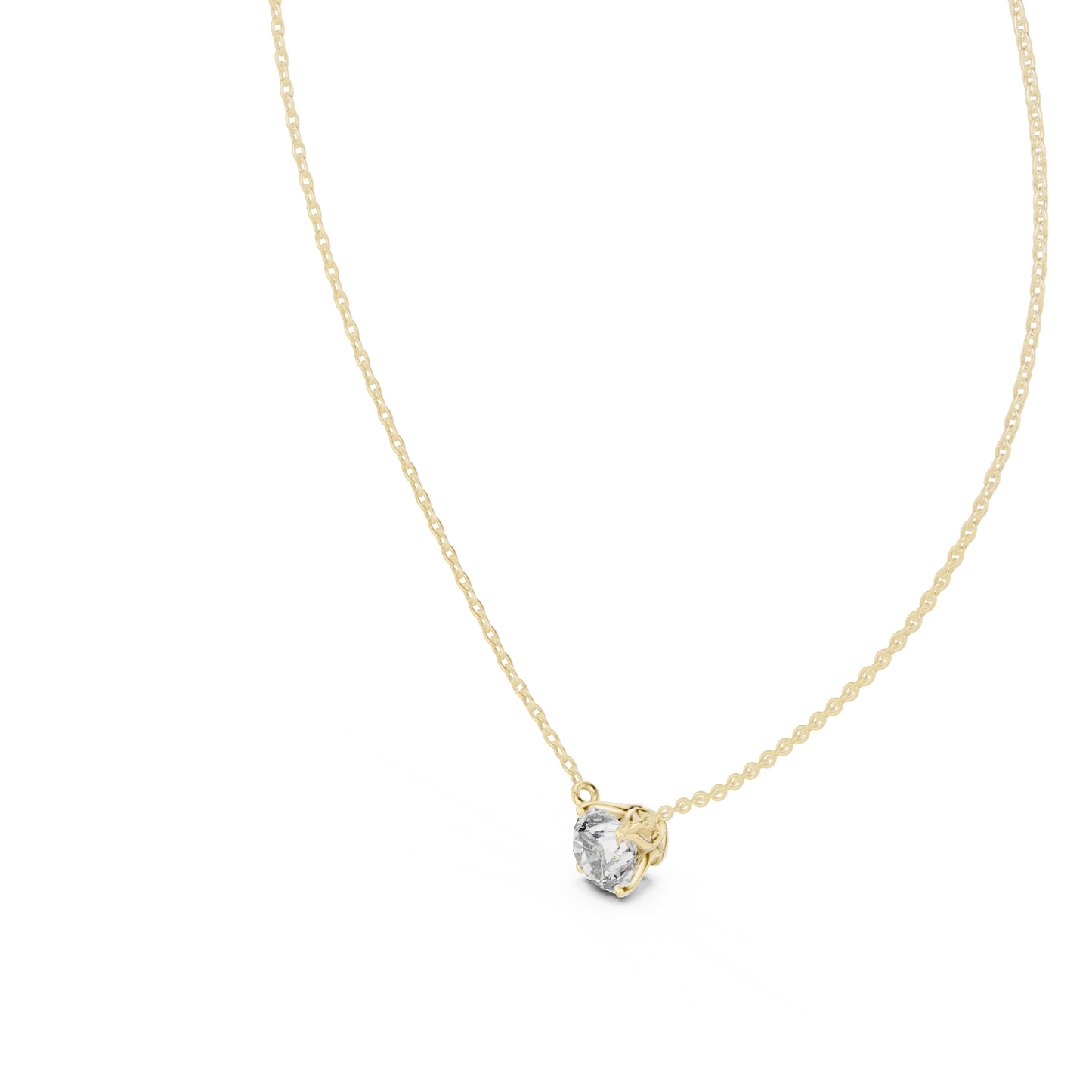 Round Solitaire Diamond Pendant Necklace | Lab-Grown Diamond