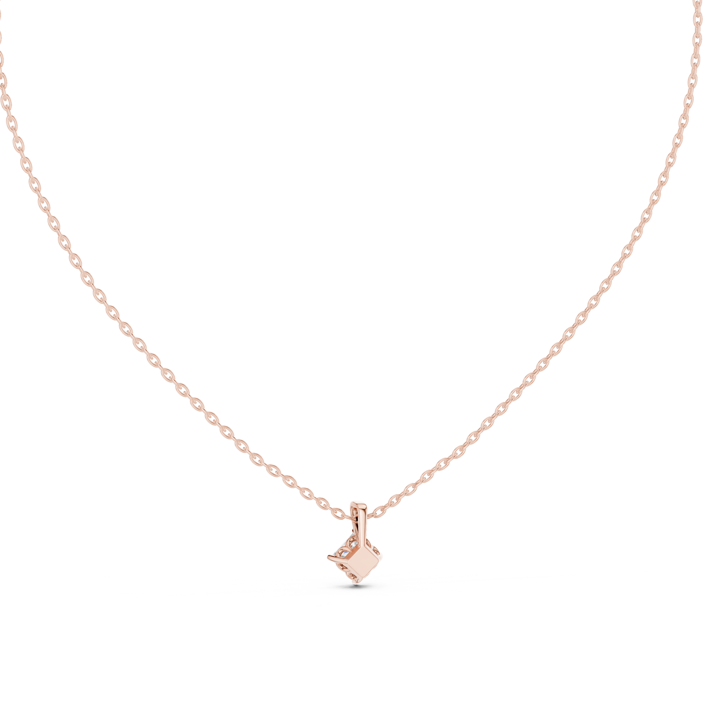 Princess-Cut Solitaire Diamond Pendant Necklace | Lab-Grown Diamond
