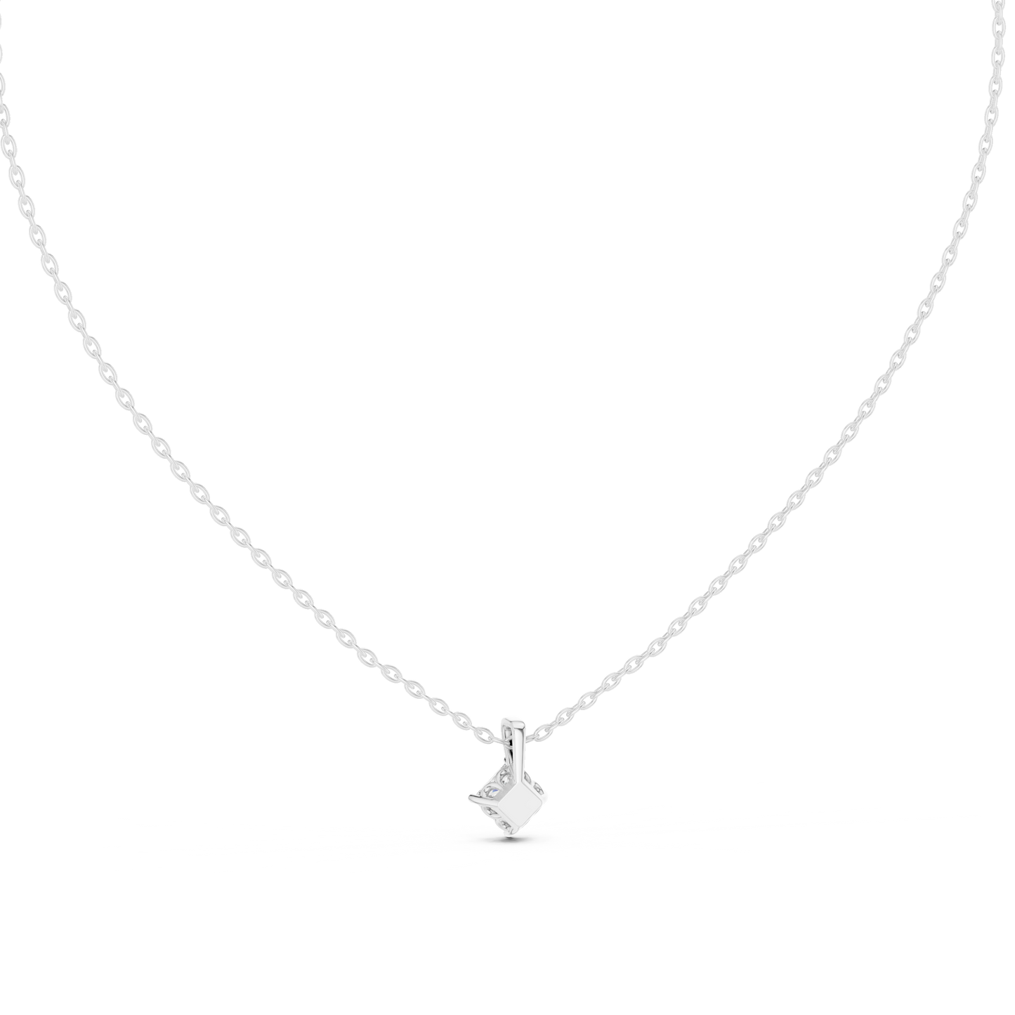 Princess-Cut Solitaire Diamond Pendant Necklace | Lab-Grown Diamond