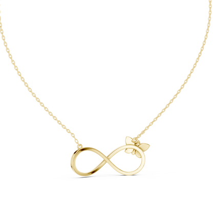 Infinity Butterfly Diamond Pendant Necklace | Lab-Grown Diamond