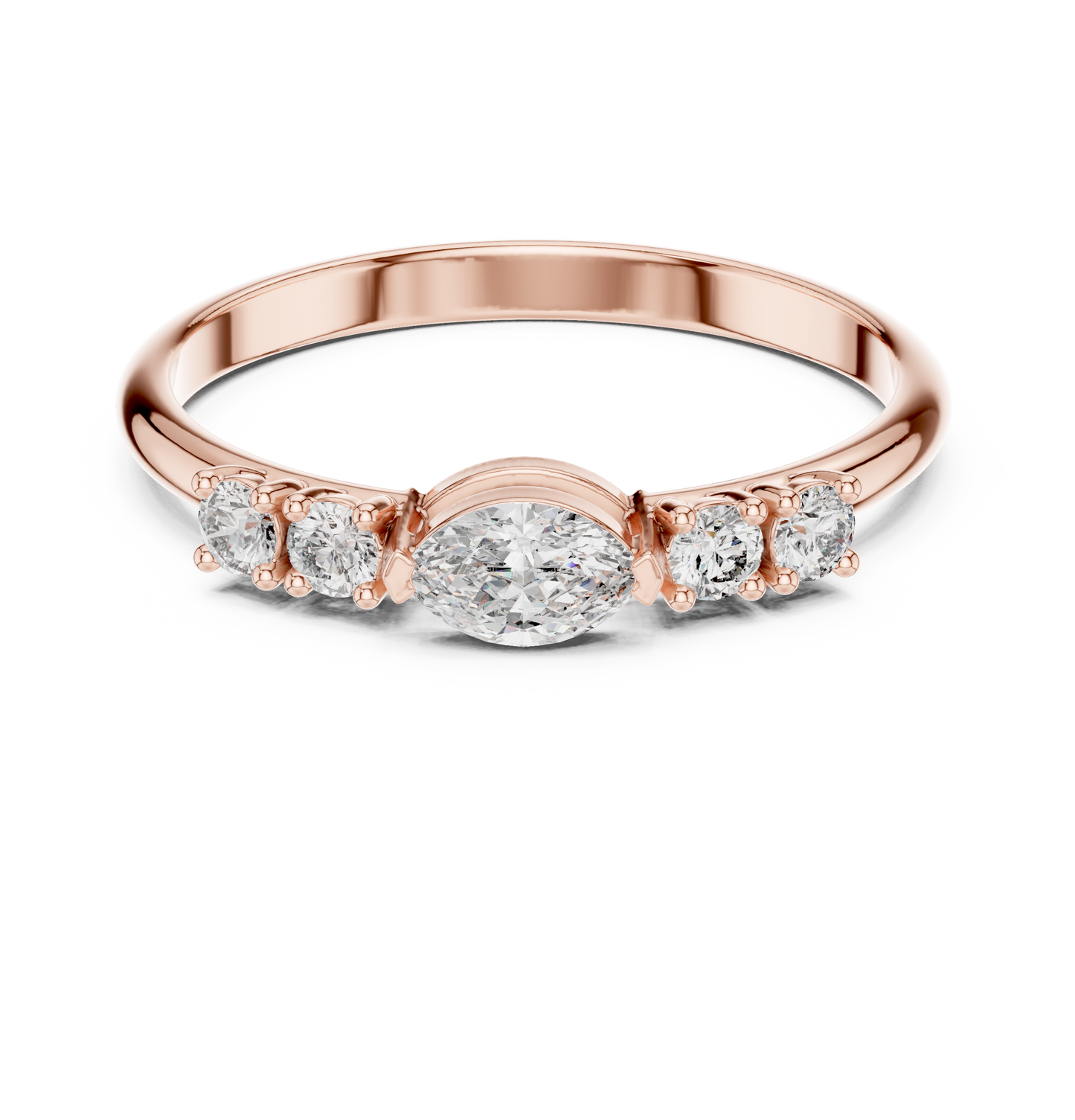 Vertical Oval Center Diamond Ring | Elegant Solitaire or Accent Ring