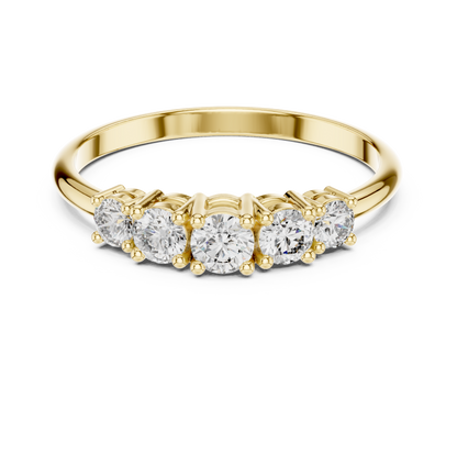 Five-Stone Lab-Grown Diamond Ring | White Gold Anniversary Ring