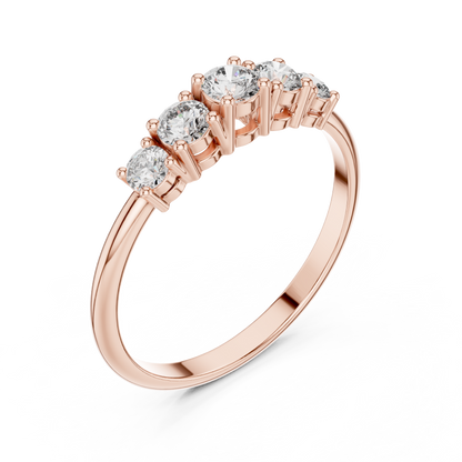 Five-Stone Lab-Grown Diamond Ring | White Gold Anniversary Ring