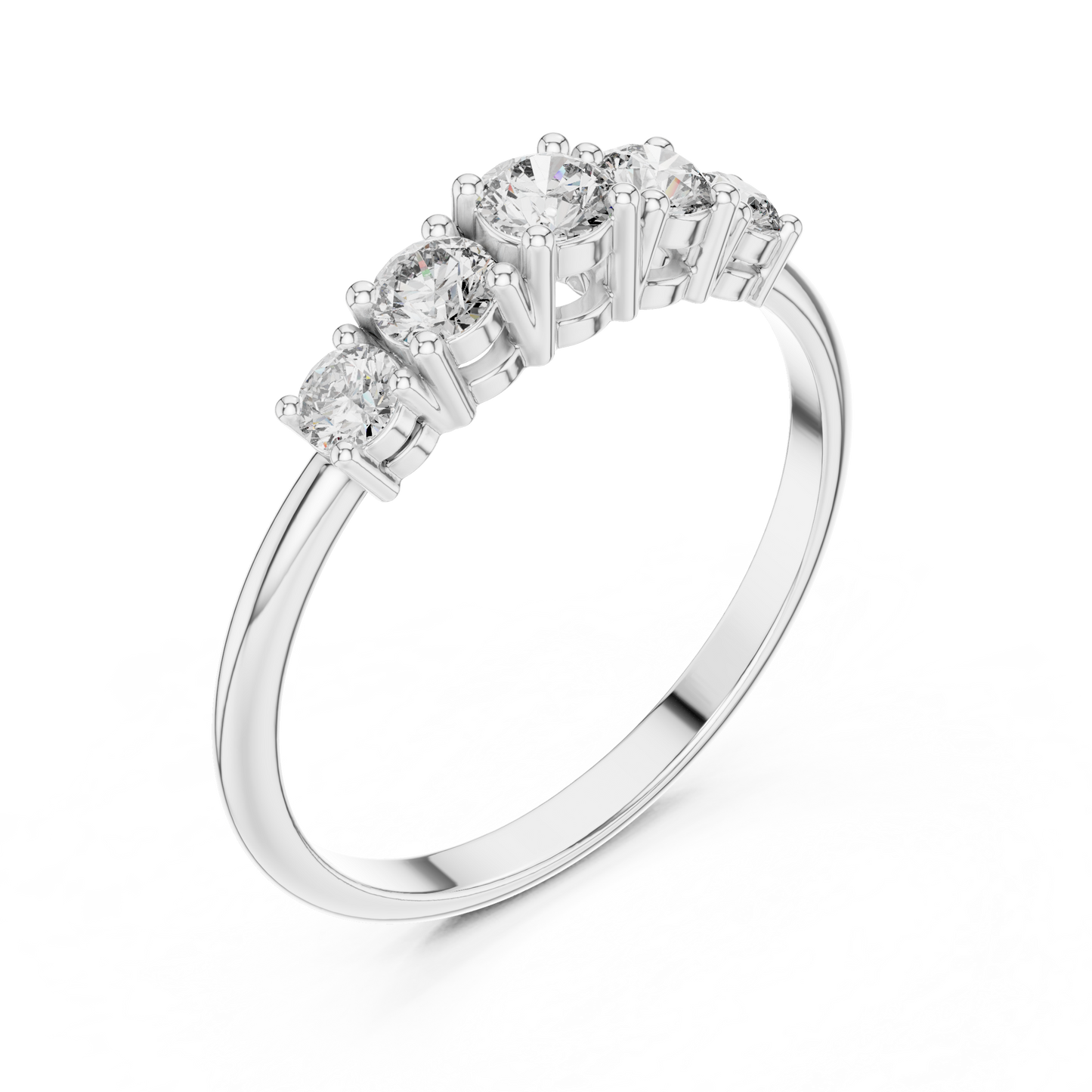 Five-Stone Lab-Grown Diamond Ring | White Gold Anniversary Ring